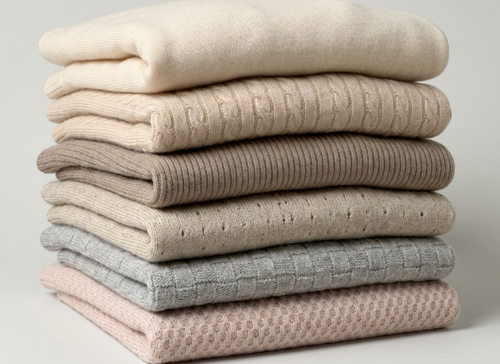 Stack of cashmere sweaters