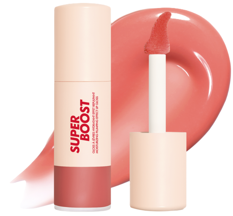 MUF super boost lip gloss in juicy peach